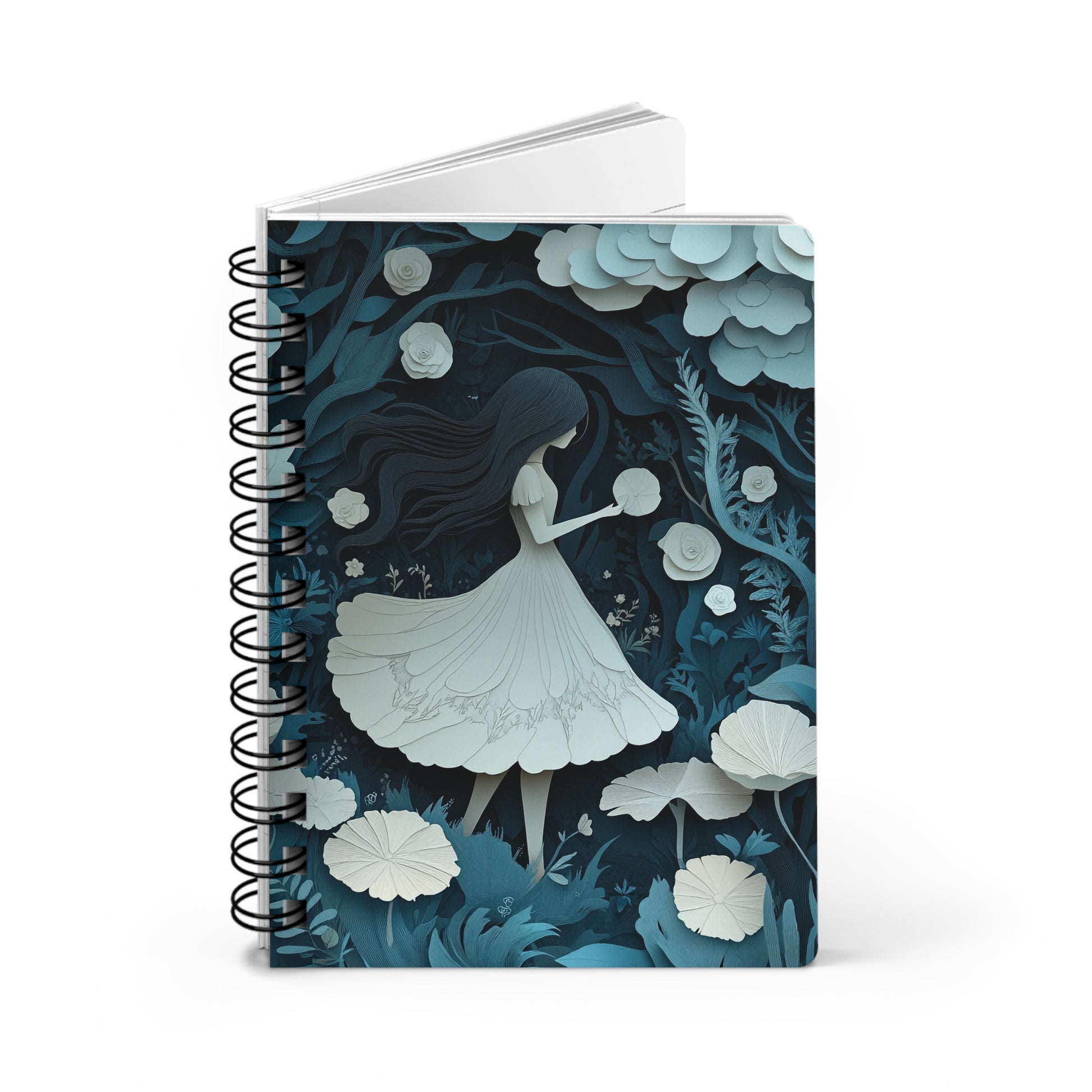 White and Blue Forest - Mini Lined Notebook   White and Blue Forest - Mini Lined Notebook Wishstoria