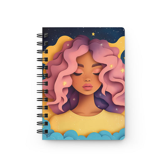 Mini Lined Notebook - Celestial Goddess (Pink & Purple)   Mini Lined Notebook - Celestial Goddess (Pink & Purple) Wishstoria