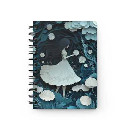 White and Blue Forest - Mini Lined Notebook   White and Blue Forest - Mini Lined Notebook Wishstoria