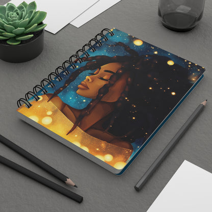 Mahogany Celestial Goddess - Mini Lined Notebook   Mahogany Celestial Goddess - Mini Lined Notebook Wishstoria