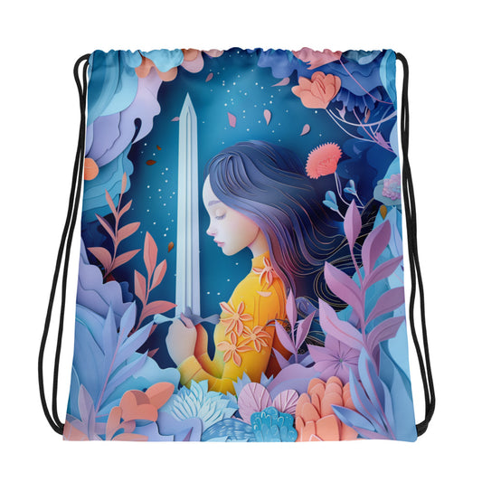 Enchanted Sword Drawstring bag   Enchanted Sword Drawstring bag Wishstoria