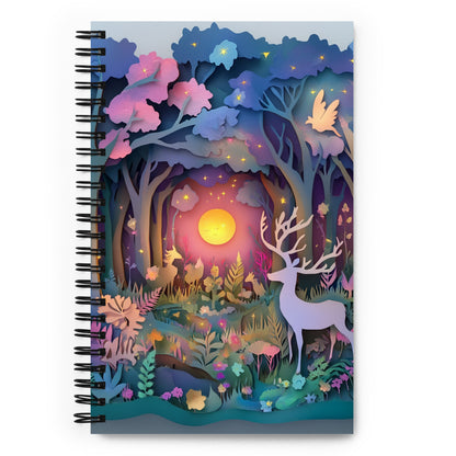 Spiral notebook - Illuminated Forest - Wishstoria Stationery Store