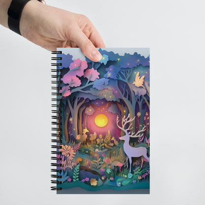 Spiral notebook - Illuminated Forest - Wishstoria Stationery Store