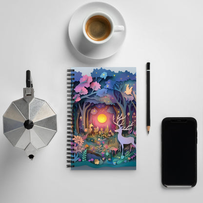 Spiral notebook - Illuminated Forest - Wishstoria Stationery Store